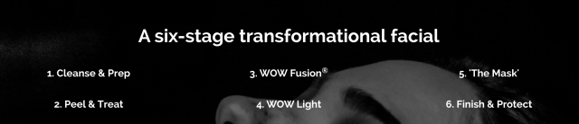 Stages of a WOW Facial at Cosmetica London